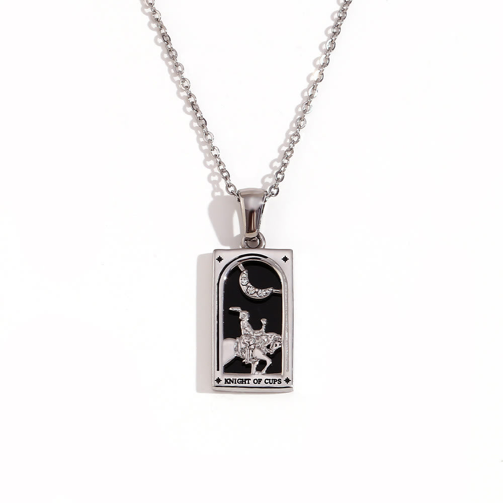 Collier de cartes de tarot en acier inoxydable plaqué or 18 carats Olivenorma 