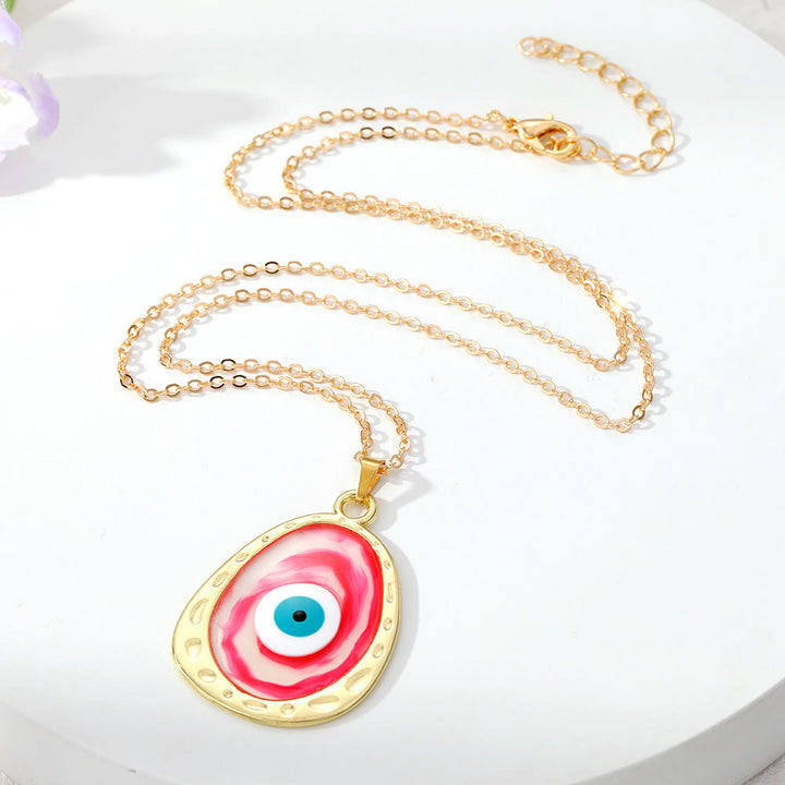 Collier en époxy multicolore contre le mauvais œil Olivenorma 