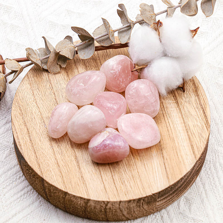 Ensemble de pierres naturelles polies en quartz rose Olivenorma