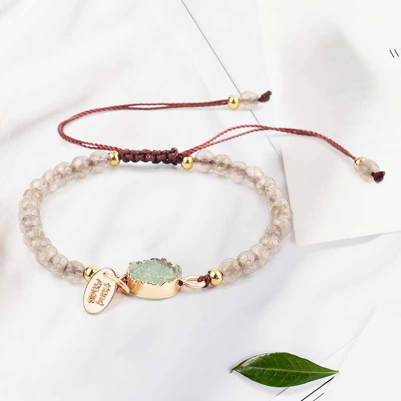 Bracelet Olivenorma en quartz rose, aventurine verte et améthyste