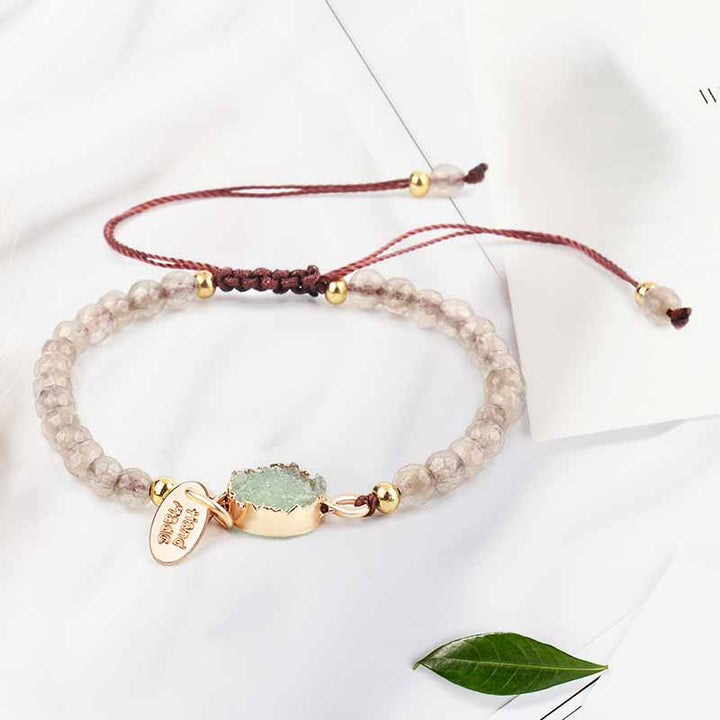 Bracelet Olivenorma en quartz rose, aventurine verte et améthyste