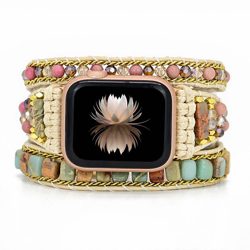 Bracelet enroulé Olivenorma en amazonite pour Apple Watch