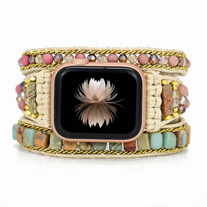 Bracelet enroulé Olivenorma en amazonite pour Apple Watch