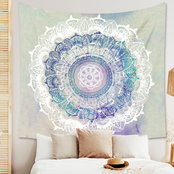 Tapisserie murale à motif de fleurs mandala Olivenorma