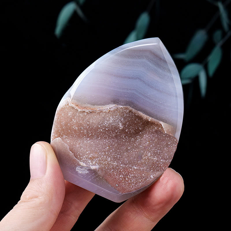 Ornements en cristal naturel en forme de flamme Olivenorma Décoration en pierres précieuses - Géode d'agate - Environ 100-150 g - image 7