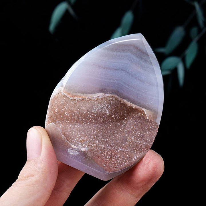 Ornements en cristal naturel en forme de flamme Olivenorma Décoration en pierres précieuses - Géode d'agate - Environ 100-150 g - image 7
