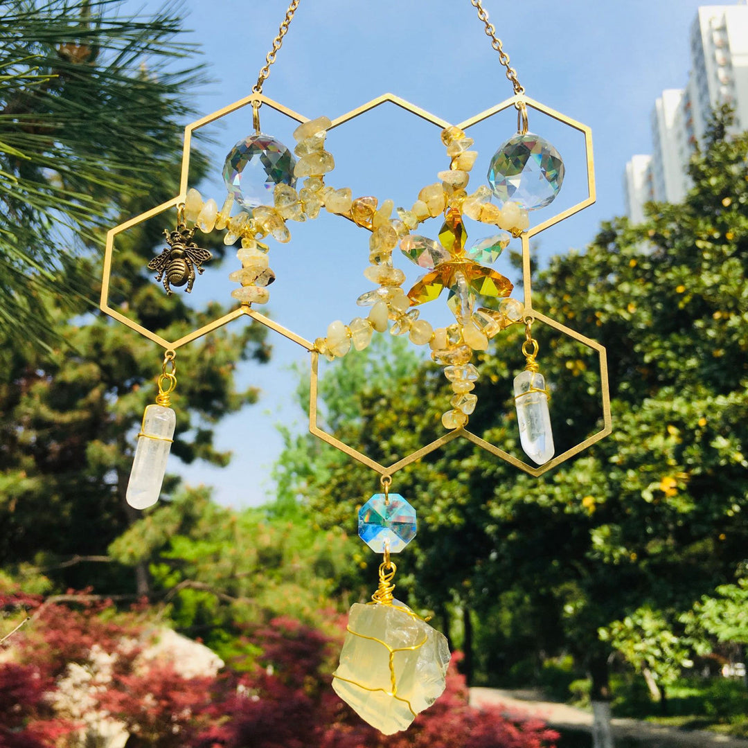 Décoration murale en nid d'abeille en cristal Olivenorma