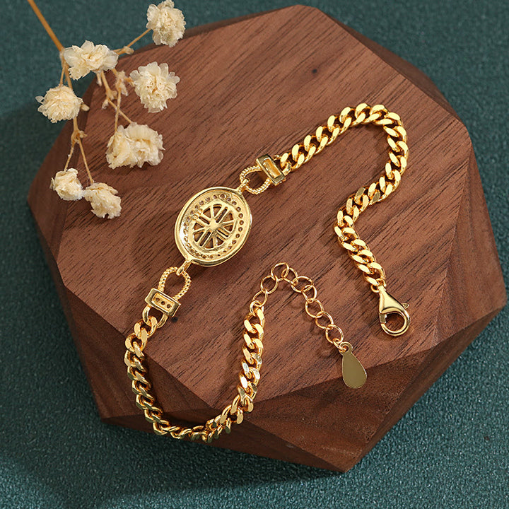 Bracelet en or oeil de tigre Olivenorma "Le livre de la galaxie"