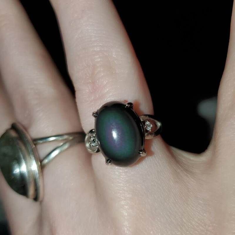 Bague en obsidienne naturelle Olivenorma « Protection spirituelle » 