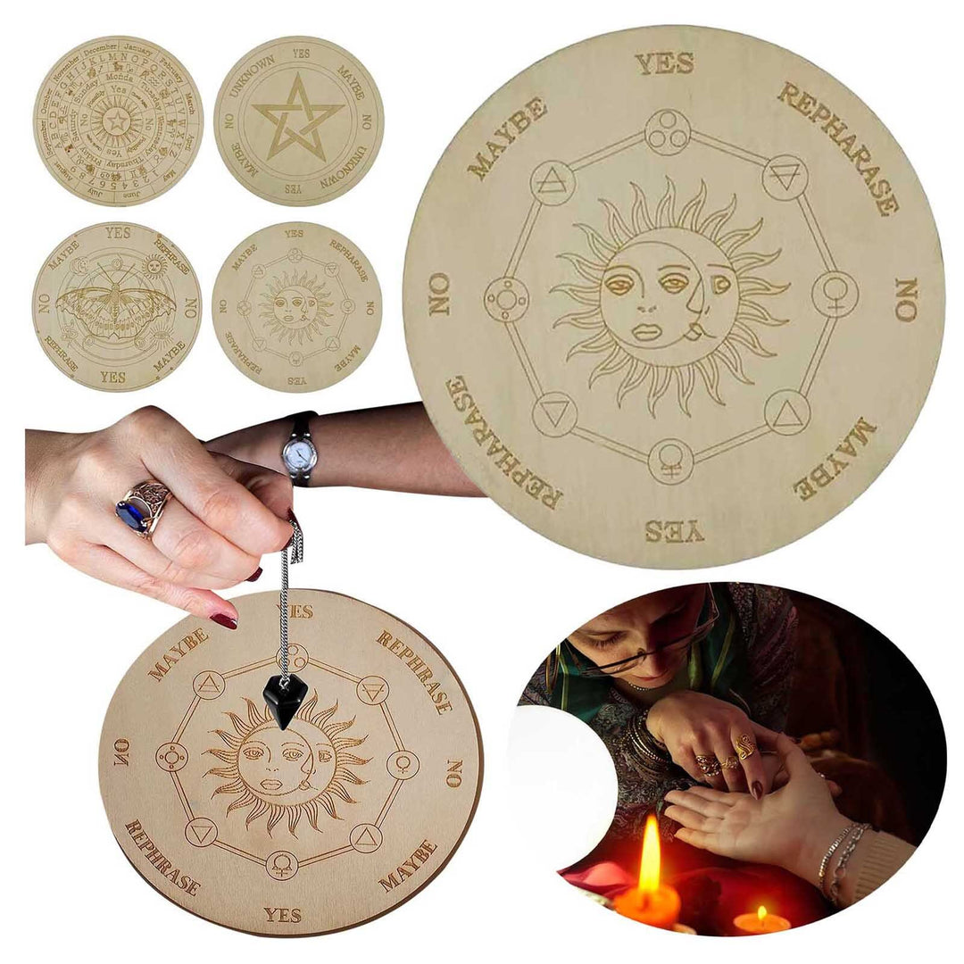 Panneau en bois de méditation Olivenorma Ornement d'autel de sorcière mystérieuse