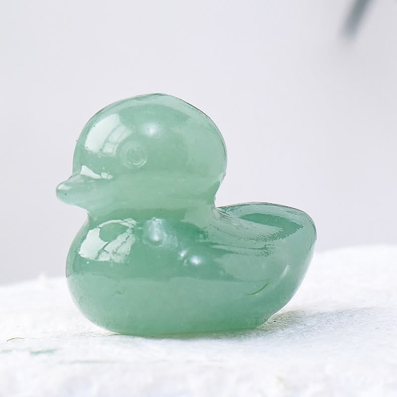Décoration en pierre précieuse sculptée en forme de canard en cristal de quartz Olivenorma de 1,2 pouce