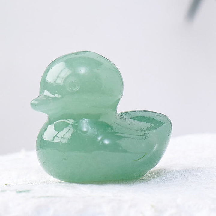 Décoration en pierre précieuse sculptée en forme de canard en cristal de quartz Olivenorma de 1,2 pouce