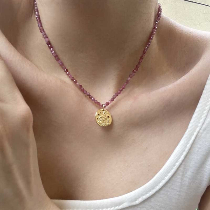 Collier avec pendentif en métal et cristal naturel Olivenorma