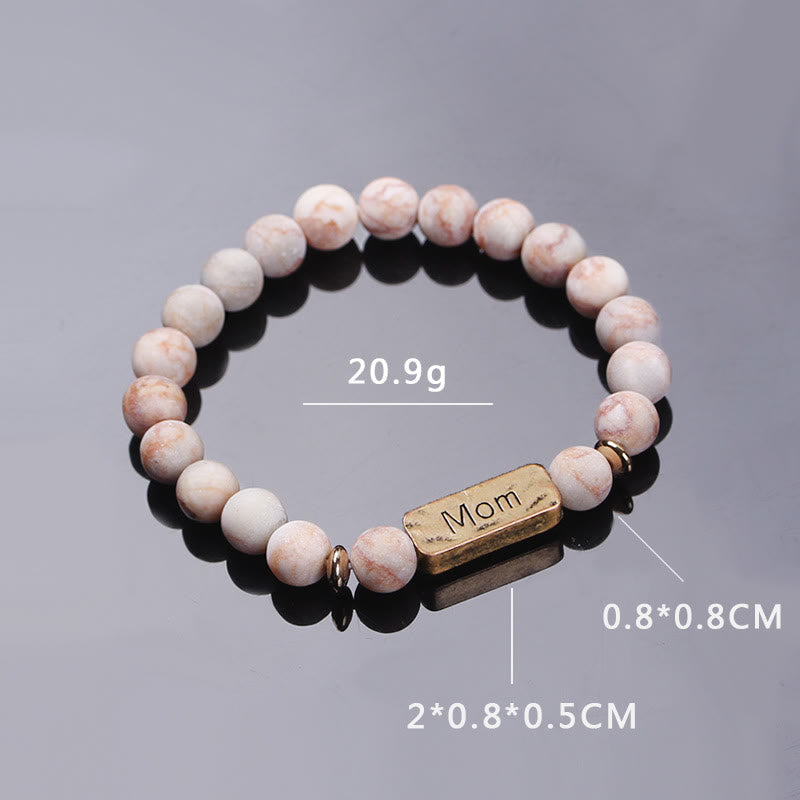 Bracelet gravé avec pierres précieuses naturelles Olivenorma Mom Patience 