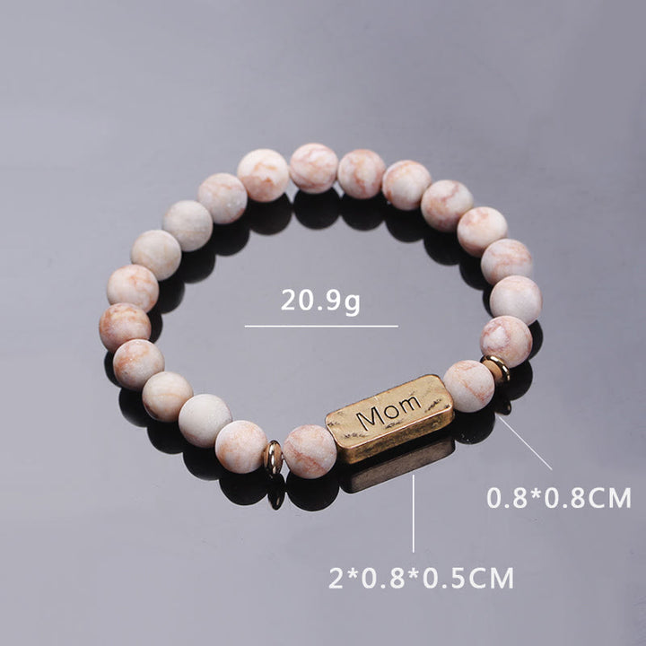 Bracelet gravé avec pierres précieuses naturelles Olivenorma Mom Patience 