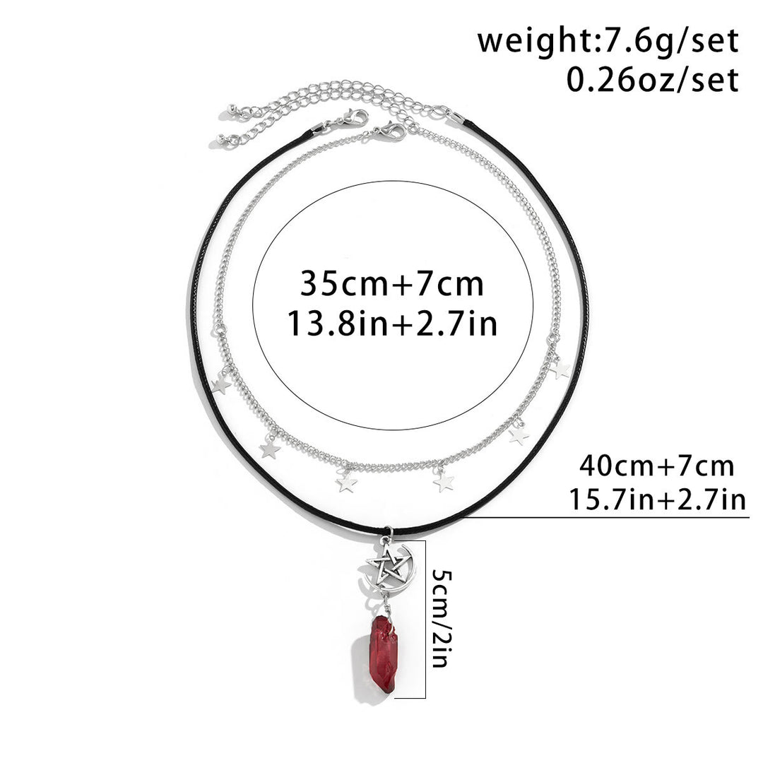 Ensemble de colliers avec pendentif en pierre naturelle Arbre de vie et mauvais œil Olivenorma 