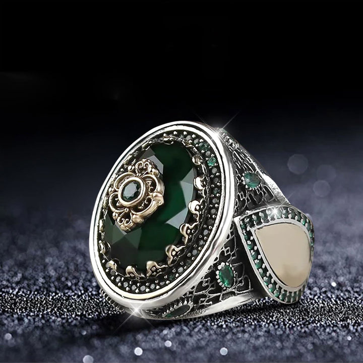 Bague empilable en forme de goutte d'eau avec émeraude Olivenorma