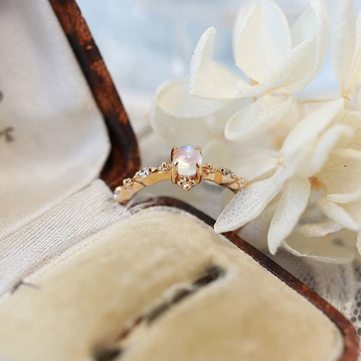 Olivenorma « You Are Bright Moonlight » - Bague délicate en pierre de lune 