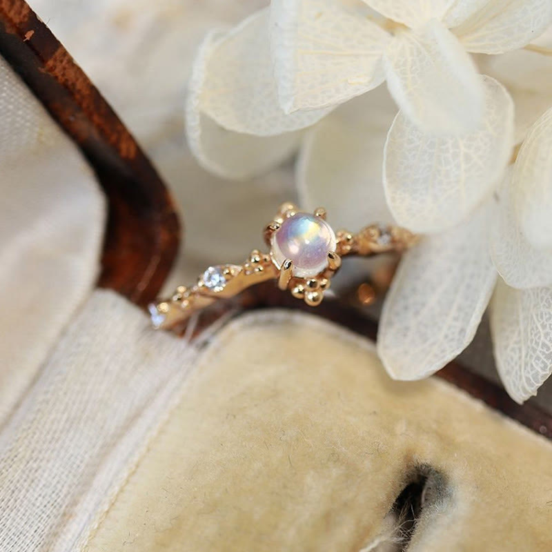 Olivenorma « You Are Bright Moonlight » - Bague délicate en pierre de lune 