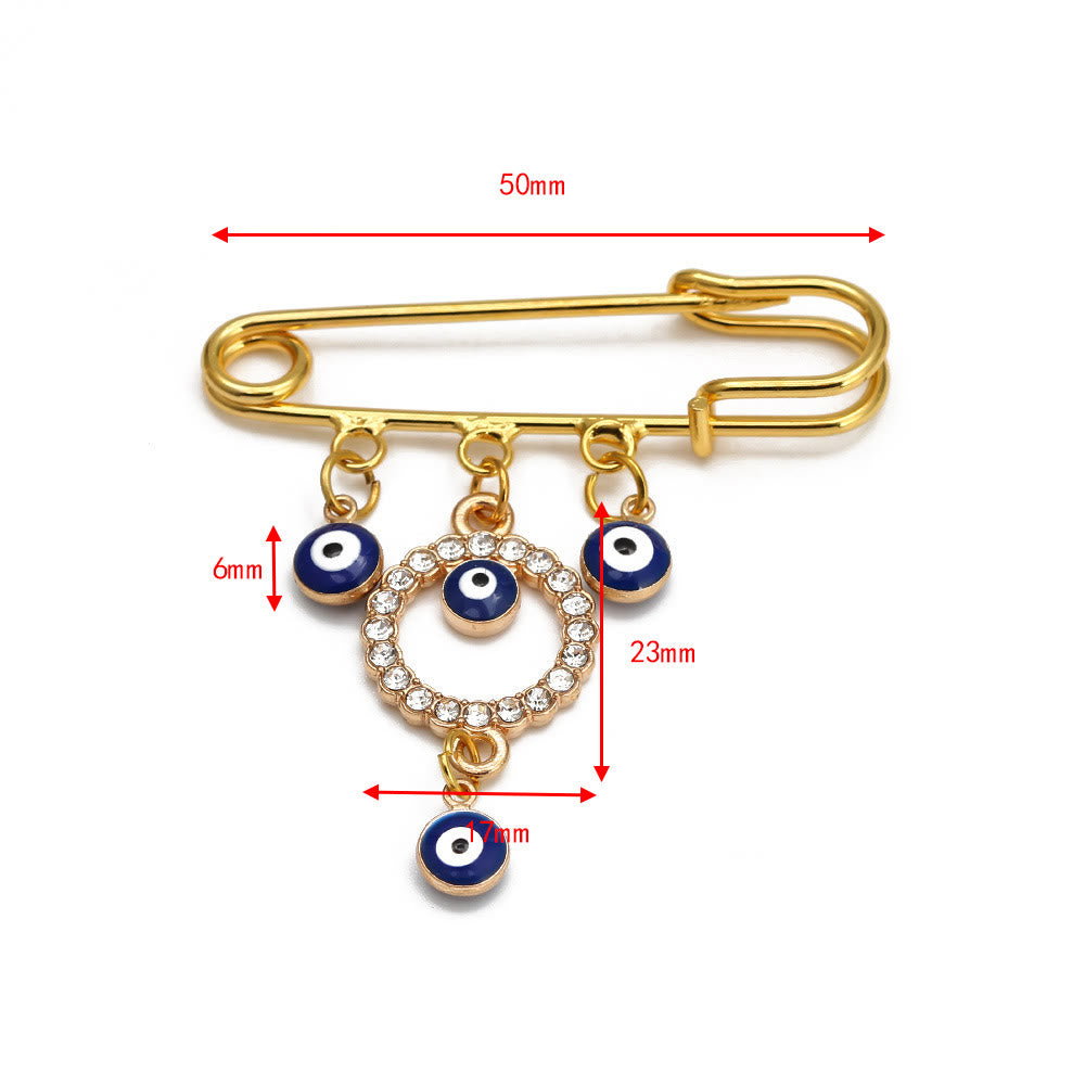 Broche Olivenorma série Evil Eye Hamsa - Zircon blanc et œil maléfique - image 1