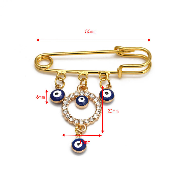 Broche Olivenorma série Evil Eye Hamsa - Zircon blanc et œil maléfique - image 1
