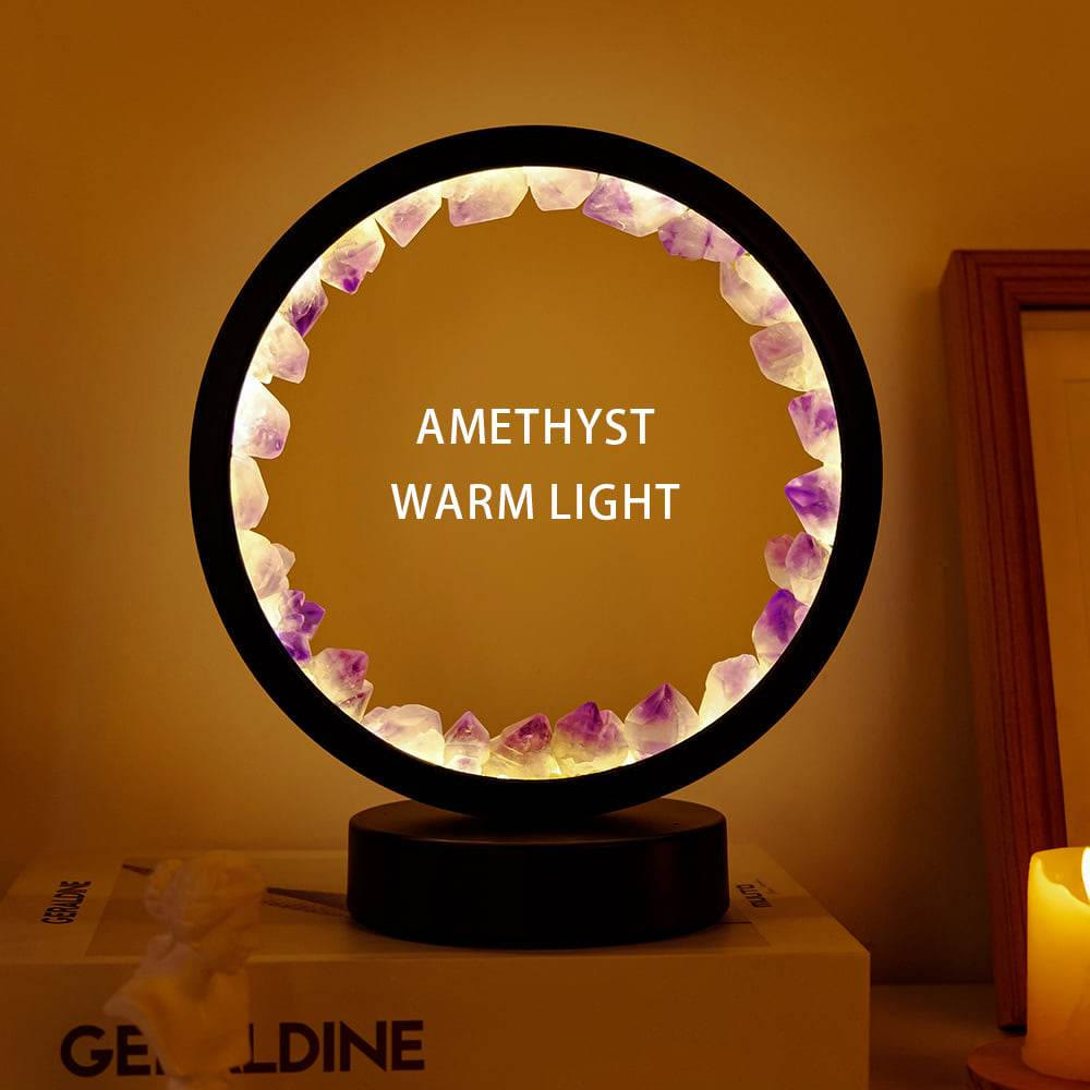 Lampe LED décorative rechargeable Olivenorma Natural « Cristal d'améthyste Zen Light » - Améthyste et lumière chaude - image 3