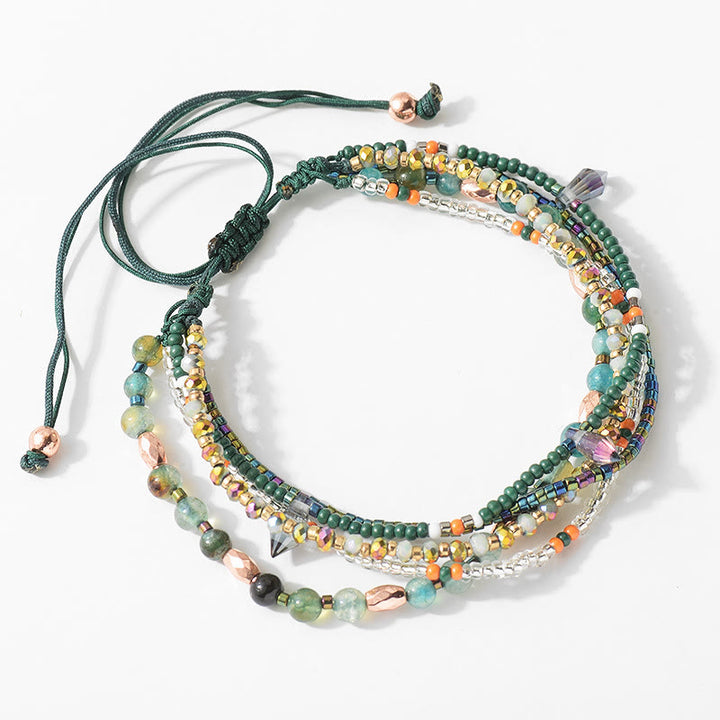 Bracelets de vacances bohèmes à perles rondes Olivenorma
