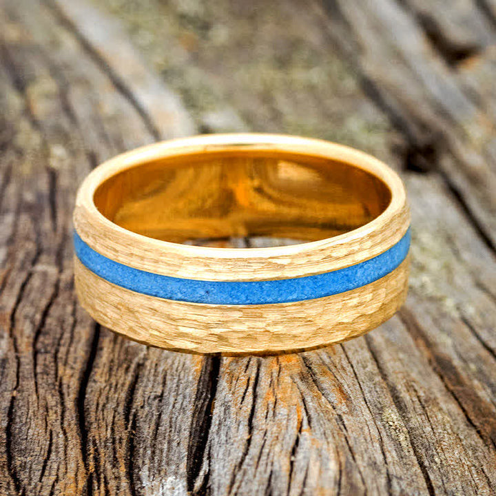 VERTIGO - Alliance en turquoise martelée