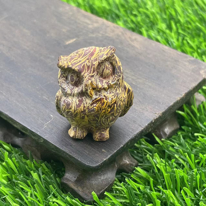 Ornement de hibou en cristal naturel Olivenorma de 3,5 cm, décoration en pierres précieuses