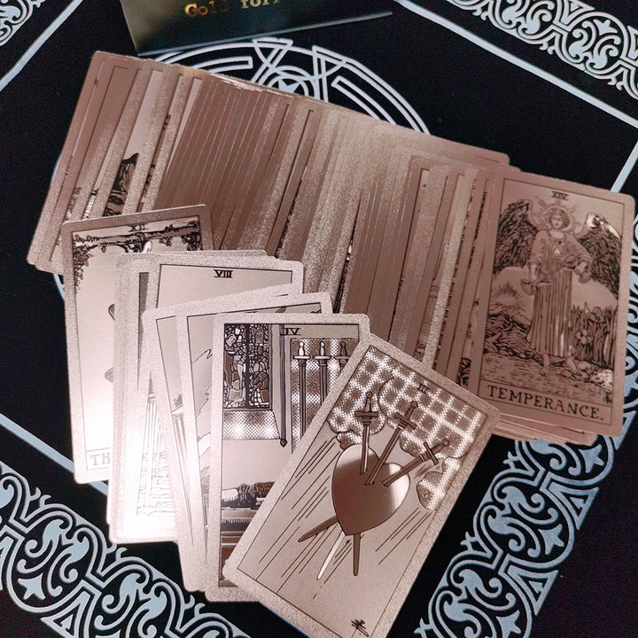 Cartes de tarot en feuille d'or rose bronzante Olivenorma