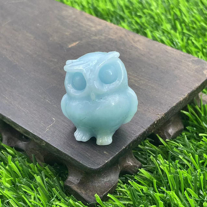 Ornement de hibou en cristal naturel Olivenorma de 3,5 cm, décoration en pierres précieuses
