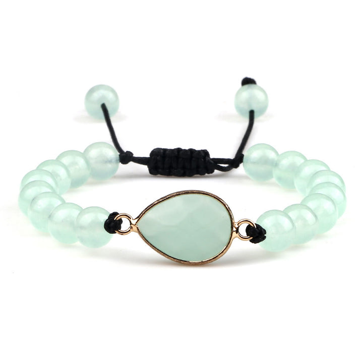 Bracelet en perles d'opalite avec pierre œil de chat Olivenorma