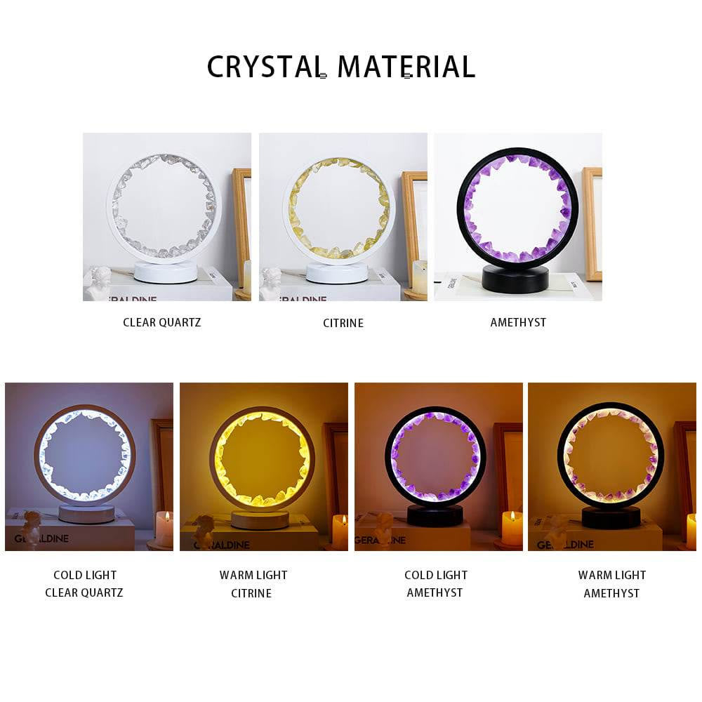 Lampe LED décorative rechargeable Olivenorma Natural « Cristal d'améthyste Zen Light » - Quartz clair et lumière tricolore - image 10