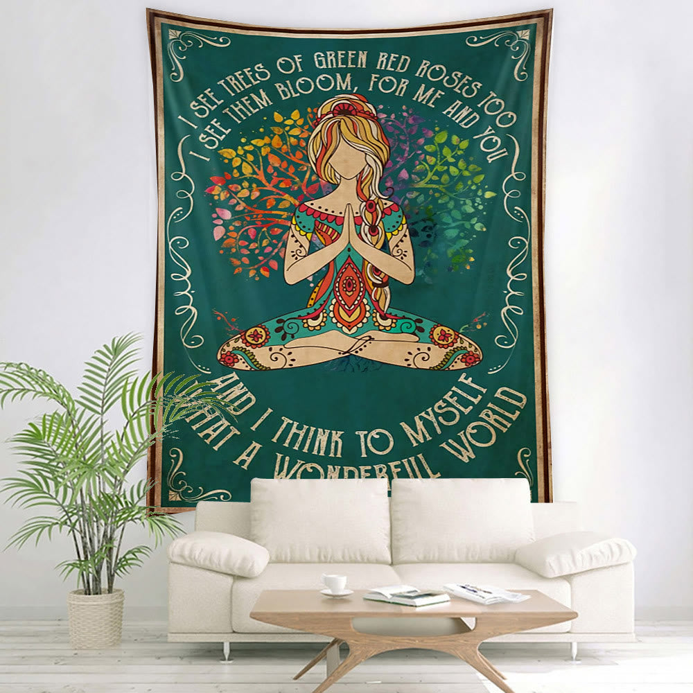Tapisserie Olivenorma à motifs de chakras pour méditation et yoga