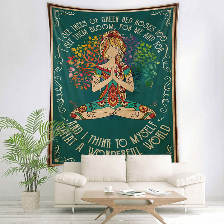 Tapisserie Olivenorma à motifs de chakras pour méditation et yoga