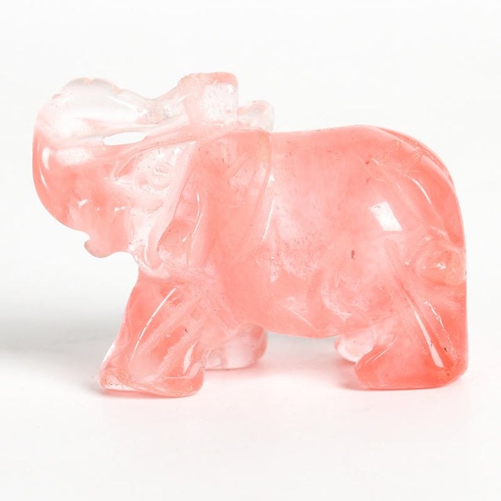 Figurine d'éléphant sculptée Olivenorma 1,5/2 pouces Décoration en pierres précieuses