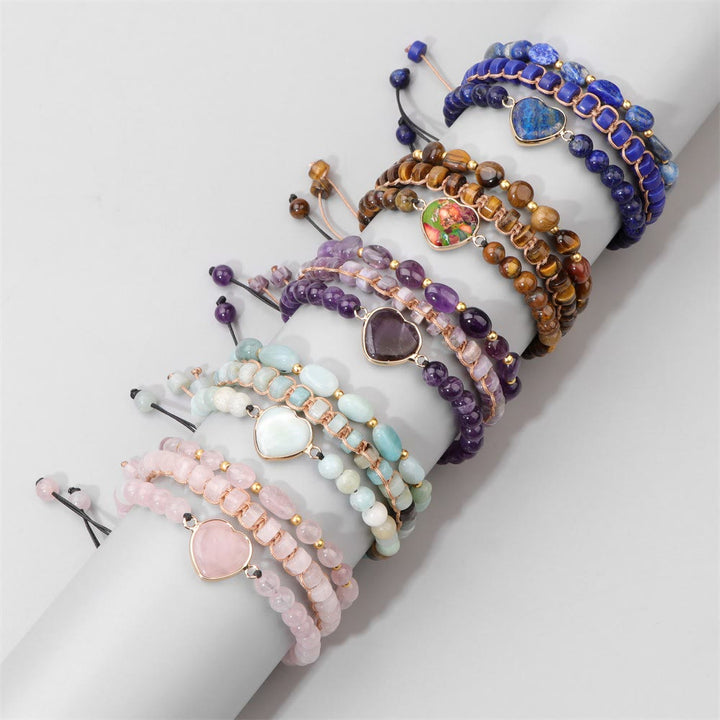Bracelet pendentif en forme de cœur tressé fait main Olivenorma 