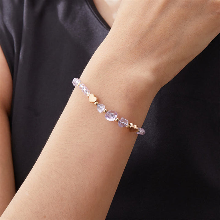 Bracelet tressé en perles d'amour en gravier naturel irrégulier Olivenorma
