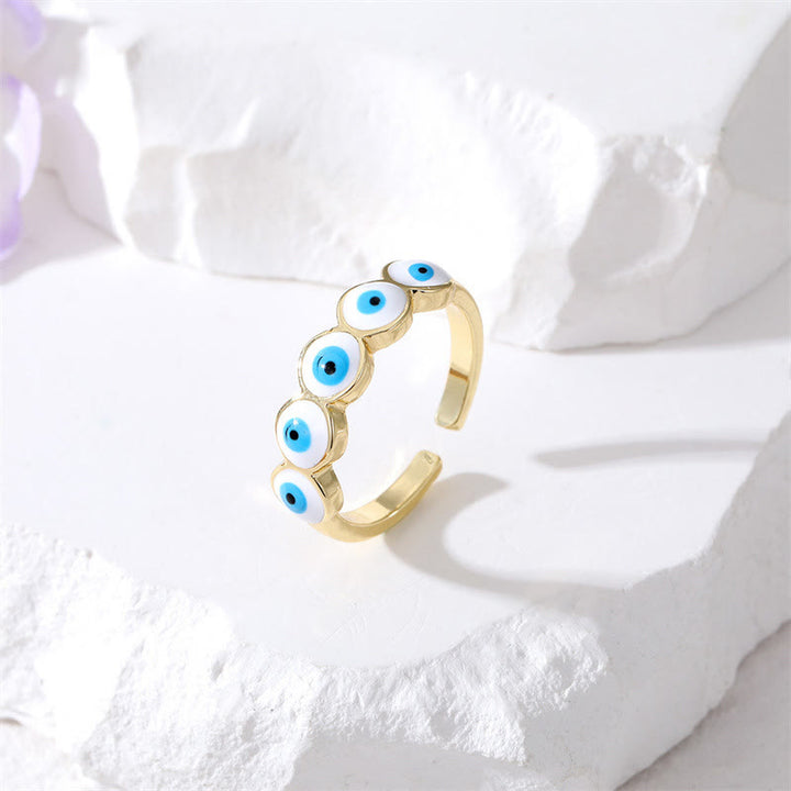 Bague ajustable en résine époxy contre le mauvais œil Olivenorma