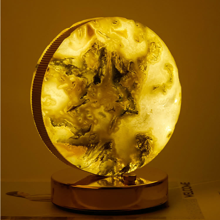 Lampe de table en pierre de cristal naturel Olivenorma, décoration en pierres précieuses 