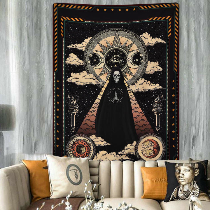 Tapisserie Olivenorma Soleil Lune Sorcière Crâne