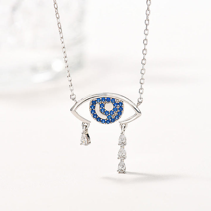 Collier Olivenorma en argent 925 avec zircon bleu et blanc 