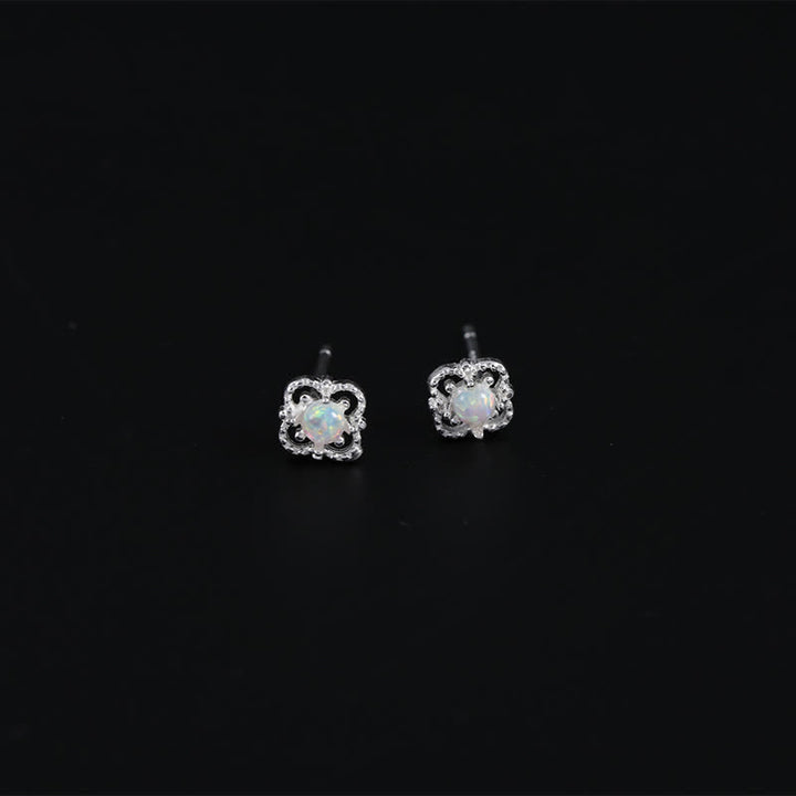 Boucles d'oreilles rhombiques délicates en opale vintage Olivenorma 