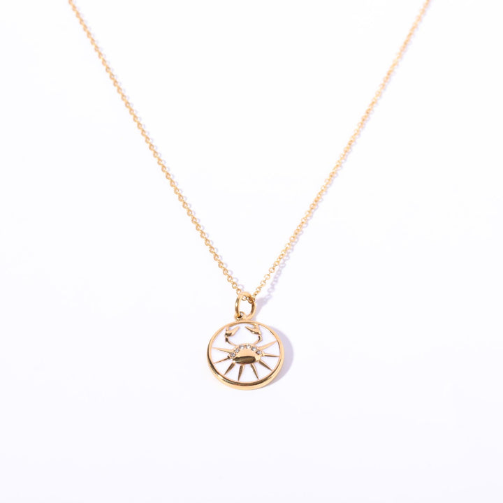 Collier vintage en acier inoxydable 18 carats avec zircon blanc Olivenorma 