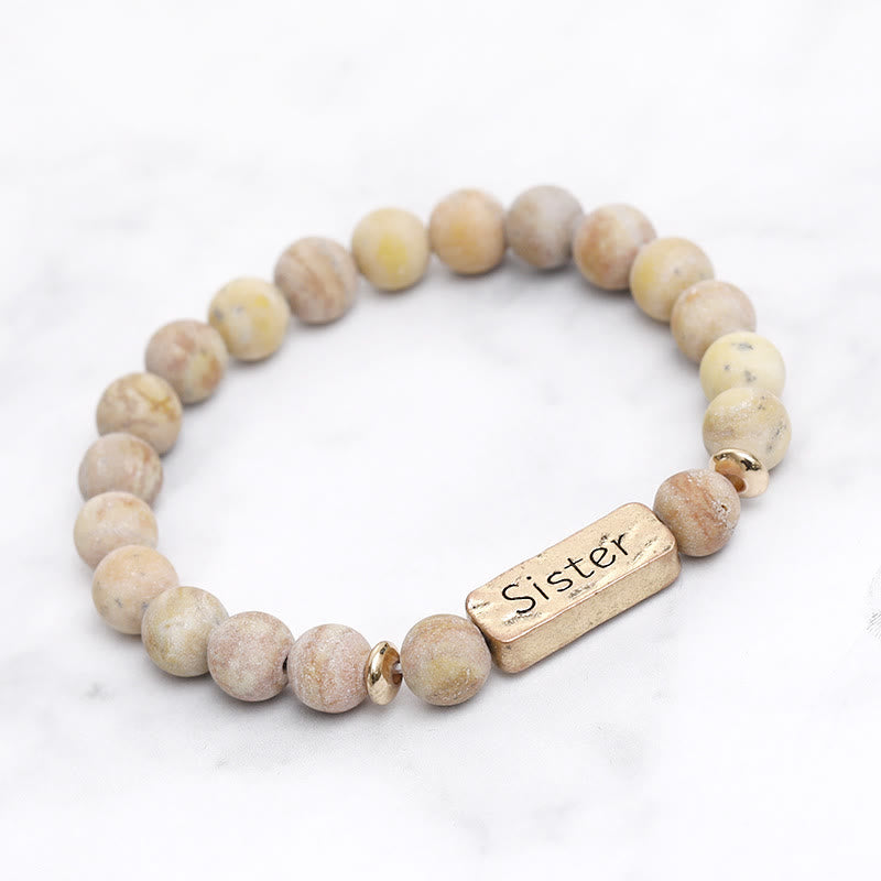 Bracelet gravé avec pierres précieuses naturelles Olivenorma Sister 