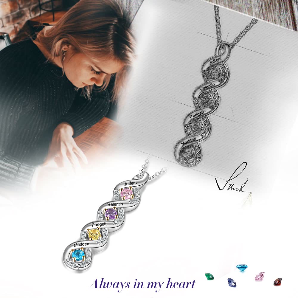 Collier avec pierre de naissance gravée pour femme Olivenorma