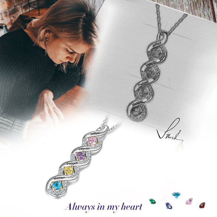 Collier avec pierre de naissance gravée pour femme Olivenorma