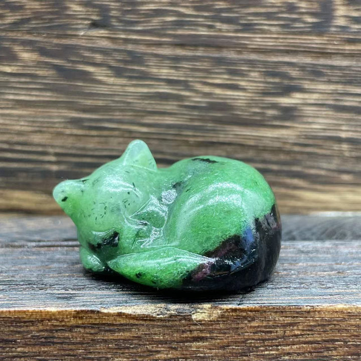 Décoration en pierre précieuse pour chat en cristal naturel Olivenorma de 4 cm
