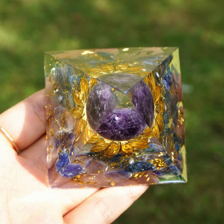 Sphère d'améthyste Olivenorma Lapis Lazuli Lotus Orgone Pyramide 