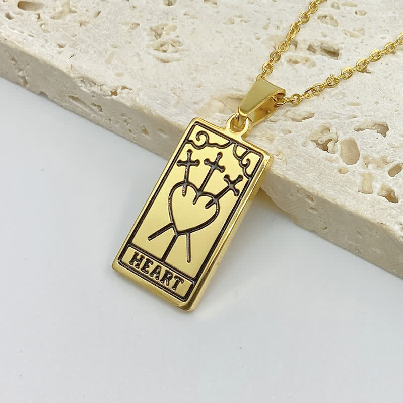 Collier porte-bonheur vintage avec carte de tarot Olivenorma